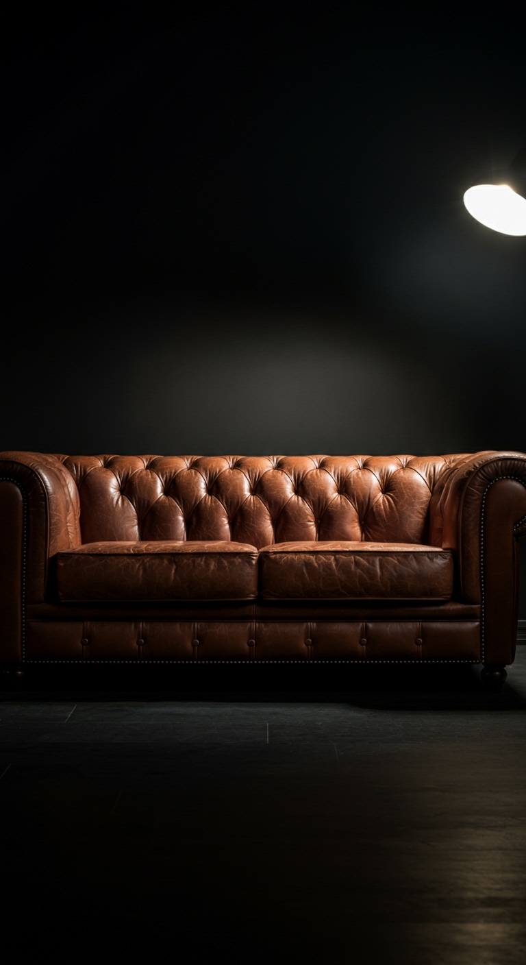 A massive heavy traditional american built couch featuring deep elegant tufting details